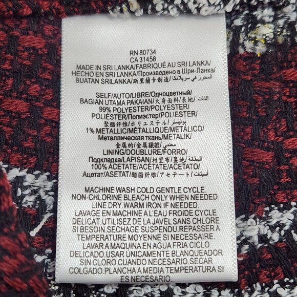 BCBGeneration Women's Size 4 Maroon Striped Jacquard Tweed High Rise Zip Shorts - Picture 7 of 10